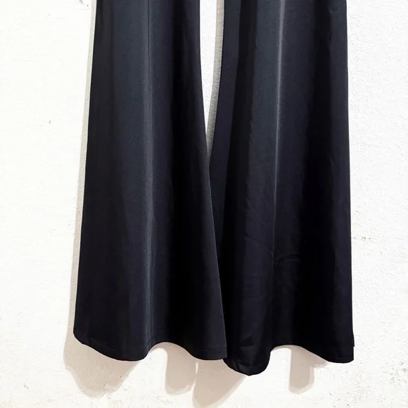 NWT Ieena‎ for Mac Duggal x Anthropologie Cutout Crystal Wide-Leg Jumpsuit Black